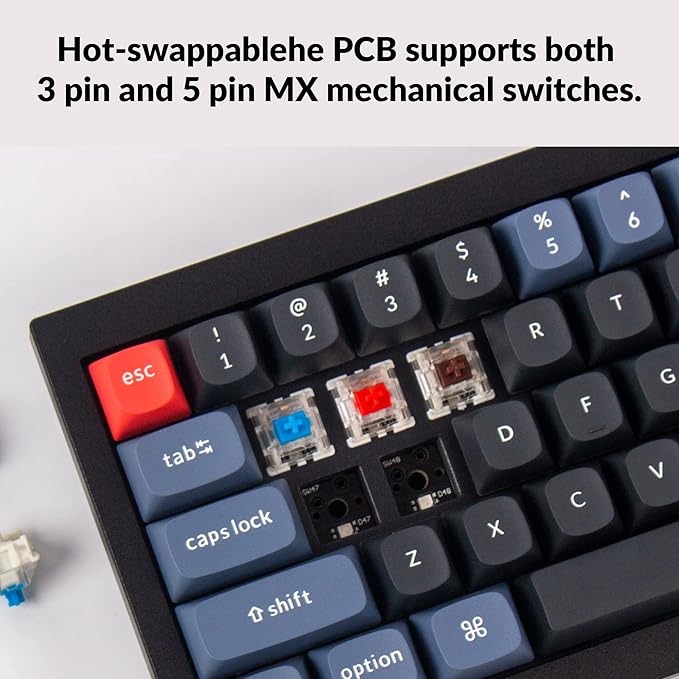Keychron Q4 Wired Custom Mechanical Keyboard, QMK/VIA Programmable Macro, Full Aluminum, Hot-Swappable Gateron G Pro Blue Switch, 60% Layout Double Gasket Compatible with Mac and Windows - Black