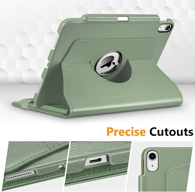 Fintie Rotating Case for iPad Air 11-inch M4/M3/M2 (2026/2025/2024), iPad Air 5th (2022) / 4th Generation 10.9 Inch - 360 Degree Rotating Protective Stand Cover with Pencil Holder, Sage Green