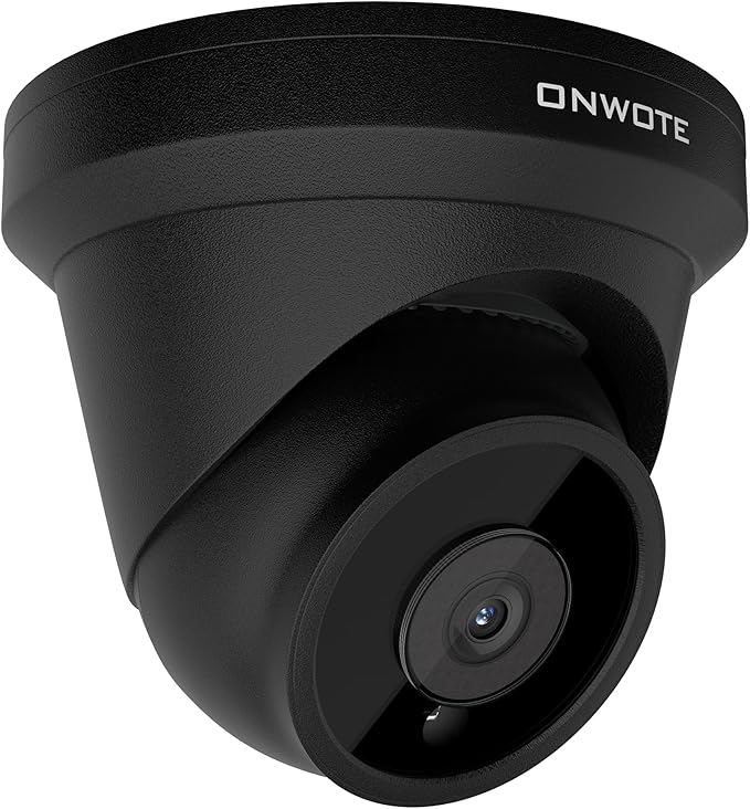 ONWOTE 4K 8MP PoE IP Security Camera, AI Human Vehicle Detection, 3840x2160 8 Megapixels, 134° FoV, Video Audio, Indoor Outdoor, Commercial Wired Camera for Business (Black)