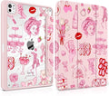 Case for iPad Pro 11 Inch (M5 2025 M4 2024) – [Built-in Pencil Holder], Shockproof & Stylish, Clear Hard Back + Soft TPU Edge, Magnetic Trifold Stand, Auto Wake/Sleep, Cowgirl Pink