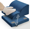 Removable & Washable Foot Rest for Under Desk, 2-Tier Adjustable Foot Stool for Office and Home, Ergonomic Footrest for Seating Comfort at Work/Study (Machine Washable Cover-Blue)
