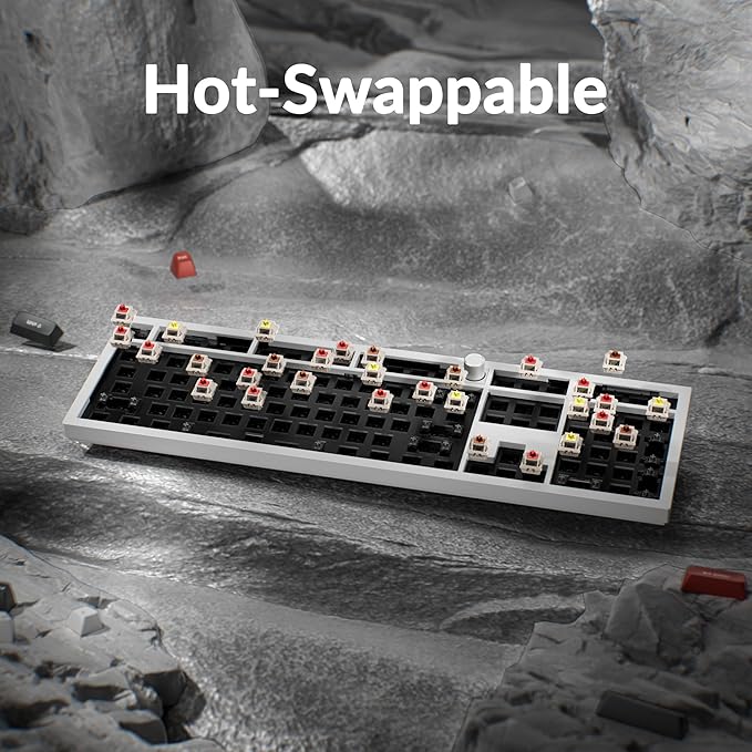 Keychron Q6 Ultra 8K Polling Rate Aluminum Wireless Mechanical Keyboard, 2.4 GHz/Bluetooth/Wired Full-Size Custom RGB, Hot-Swappable Silk POM Banana Switch for Mac Windows Linux -
