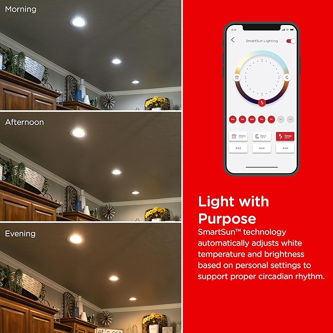 UltraPro Wi-Fi LED Smart Light Bulb, BR30, 65W Equivalent, RGB, Color Changing, White Select Tunable 2700K - 6500K, Dimmable, 2.4GHz Router Required, Circadian Rhythm, Easy-to-Use App, 51447