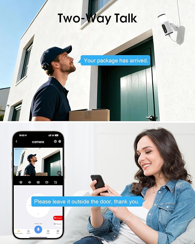 ARCCTV Floodlight Camera with Solar Panel, 4MP Battery Powered Security Cameras for Home Security, 2 Way Audio, PIR Motion Sensor, 2.4G/5G Dual Band WiFi, SD/Cloud Storage