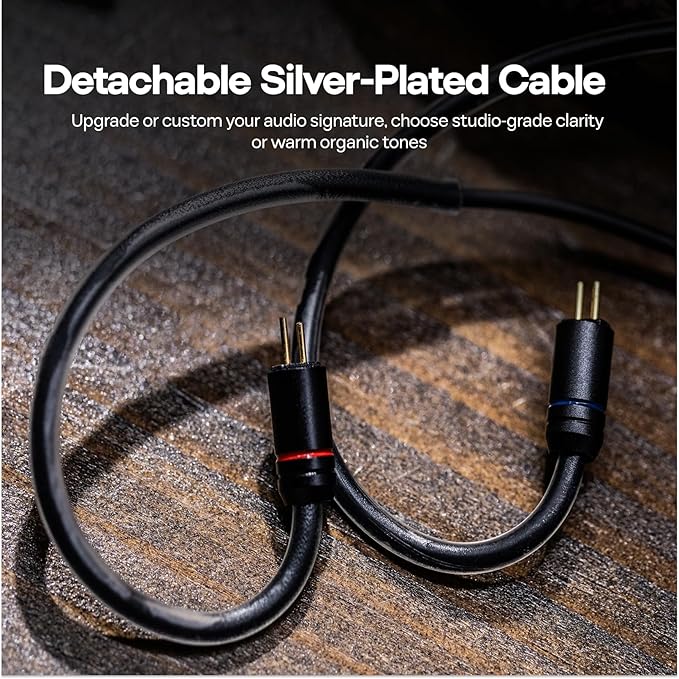 Linsoul TANGZU Wan'er S.G II in Ear Monitor,HiFi Wired Earbuds,10mm Dynamic Driver PET Diaphragm Gaming IEM Earphones with 2Pin Detachable OFC Cable for Audiophile DJ Stage (Clear Blue, 3.5mm Mic)