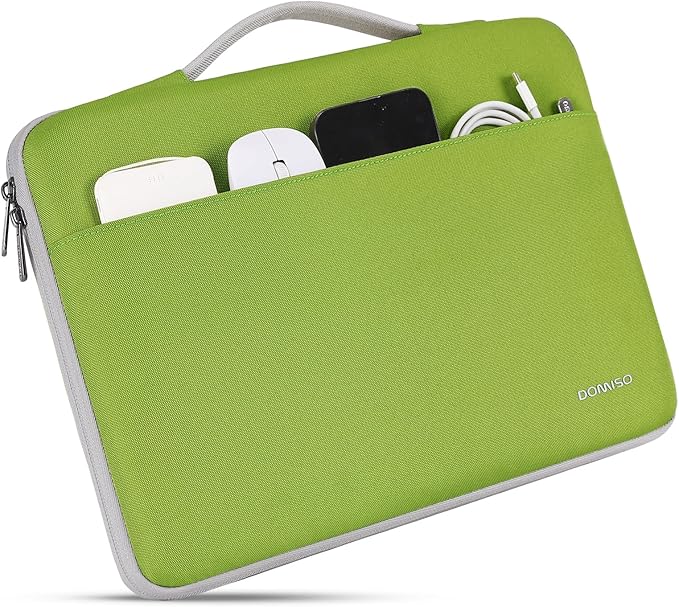 DOMISO 14 inch Laptop Case Sleeve Protective Cover Compatible with 15 inch MacBook Air M4 M3 M2,MacBook Pro,14-15 inch HP Dell ASUS Lenovo Chromebook,Waterproof Computer Cases Bag,Tender Green
