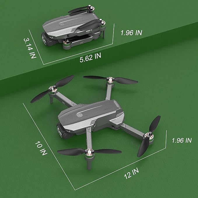 B12 Drone with Camera 4K, GPS Drone, Under 249g, RC Quadcopters with Follow Me. Brushless Motor, Smart Auto Return Home, Waypoint Fly, Lightweight and Foldable Quadcopters for Beginner