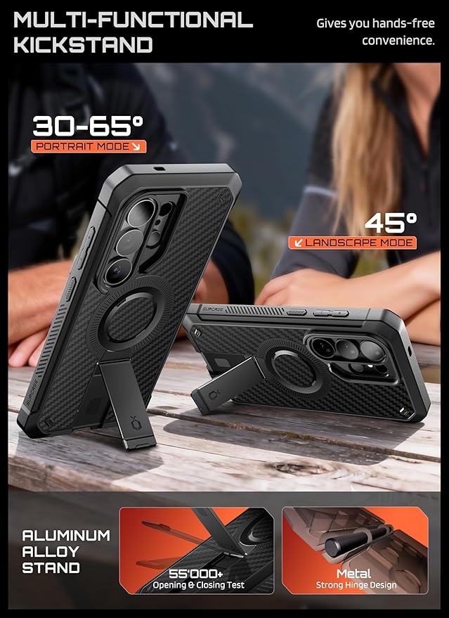 SUPCASE for Samsung Galaxy S26 Ultra Case with Stand, Military-Grade Drop Protection, Compatible with Wireless Charging/MagSafe, Built-in Screen Protector & Front Frame – UB Pro Mag, Aramid