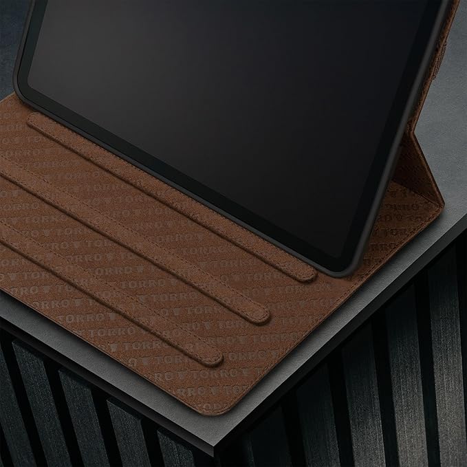 TORRO Case Compatible with iPad Air 11" M4 (2026), M3 (2025) & M2 (2024) and iPad Air 5th / 4th Gen - Leather Folio Cover, Stand, Apple Pencil Charging, Auto Wake/Sleep (Dark Brown)