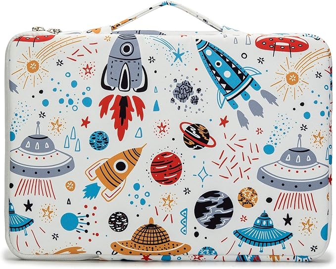Kinmac 360° Cushion Protective Waterproof Laptop Case Bag Sleeve with Handle Compatible with LG Gram 16 inch and 15.6 inch-16 inch Laptop (Spaceship)