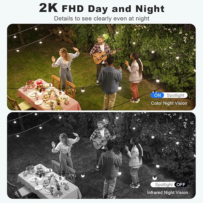 4G LTE Cellular Solar Security Cameras Wireless Outdoor, No WiFi Ultra Solar Panel Camera, 24/7 Recording, 2K Color Night Vision, 360°Pan Tilt, 2-Way Audio, AI Motion Detection, Built in SIM Card