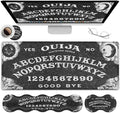 Gaming Mouse Pad XXL Large Desk Mat Ouija Board Witch Extended Mousepad Non-Slip Rubber Mice Pads Stitched Edges(31.5x11.8 In)Ergonomic Premium Memory Foam Keyboard Wrist Rest and Black Mouse Pad Set
