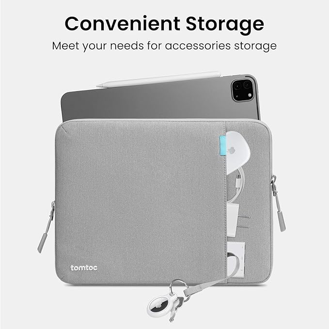 tomtoc 360 Protective Tablet Sleeve for 13-inch iPad Air 2026 (M4/M3/M2), iPad Pro 13-inch (M5/M4), 12.9-inch iPad Pro (6th/5th/4th/3rd Generation) with Magic Keyboard, Water-Resistant iPad Case Bag
