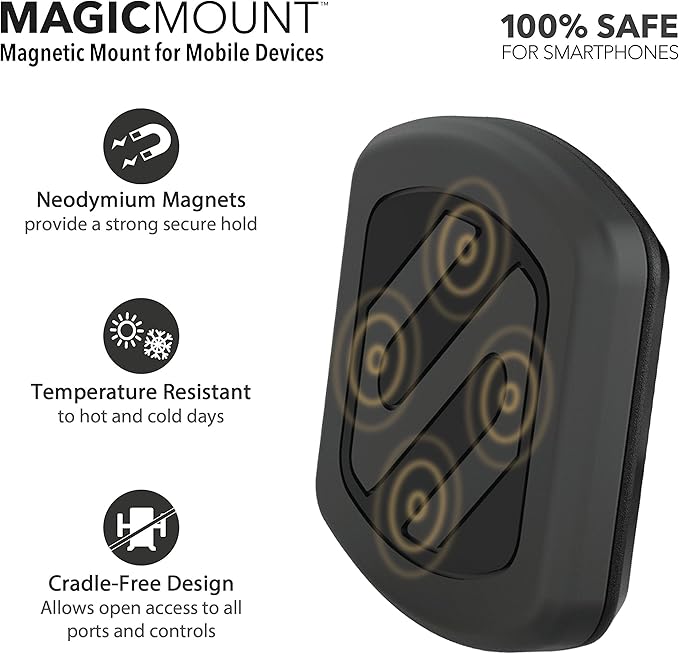 Scosche MAGVM2B MagicMount Magnetic Cell Phone Stand, Hands-Free Cellphone Holder for Car Vent Phone Mount Compatible with iPhone, Samsung and all Mobile Android Phones, Not Compatible with MagSafe