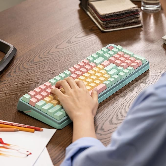 Cooler Master MK770 Macaron Wireless Mechanical RGB Gaming Keyboard, Kailh Box V2 Linear Red Switches, Gasket Structure, Hot-Swappable, Bluetooth|2.4GHz, Tactile 3-Way Dial, QWERTY (MK-770-MCKR1-US)