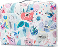 Kinmac 360 Degree Protective Laptop Sleeve Case Bag with Handle for MacBook Air 15 inch and 15 inch-15.6 inch HP Lenovo Dell ASUS Acer Notebook Computer (Flower)