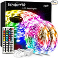DAYBETTER Led Lights Color Changing Led Strip Lights with Remote Controller 60 ft, 2 Rolls of 30 ft Led Lighting for Bedroom, Home Decoration