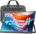 MAGICRAVEN Wireless Portable Monitor for Laptop, 15.6" Portable Monitor with Battery-1080P FHD Second Screen for Home & Office, AirPlay & Miracast Casting, No Cables or Drivers Needed(with Bag)
