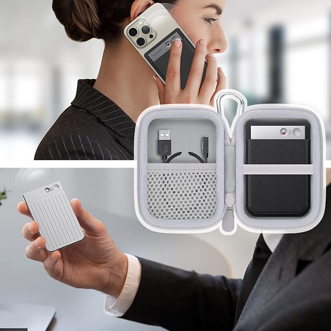 Hard Carrying Travel Case for PLAUD Note/Note Pro AI Voice Recorder,Compatible with Digital Recorder and Magnetic Protective Case(White)