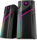 W-206RE RGB Desktop Speakers for Gaming PC, Bluetooth & USB Computer Speakers for Monitor and Laptop, Touch Control Stereo Speakers with 21 LED Light Modes