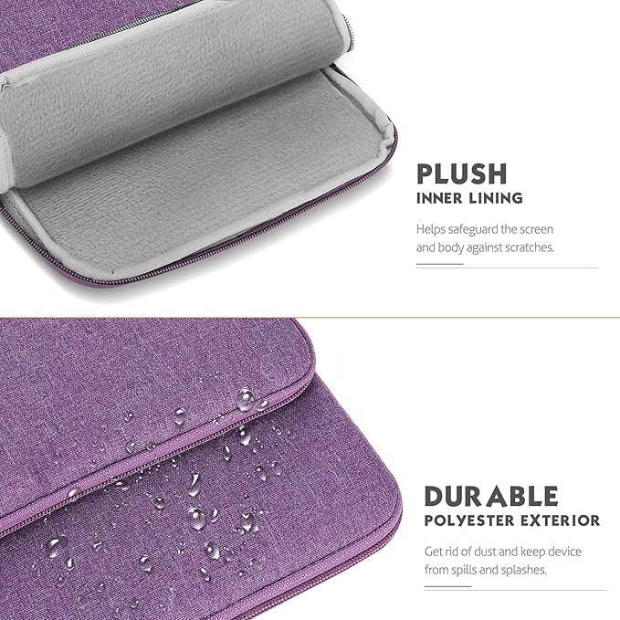 MoKo 9-11 Inch Tablet Sleeve Bag Carrying Case with Storage Pockets Fits New 11-inch iPad Air M4 2026/iPad Pro M5, iPad Pro/A16 11, iPad Air 5/4th 10.9, iPad 9/8th 10.2, Tab S8/S9 11, Purple