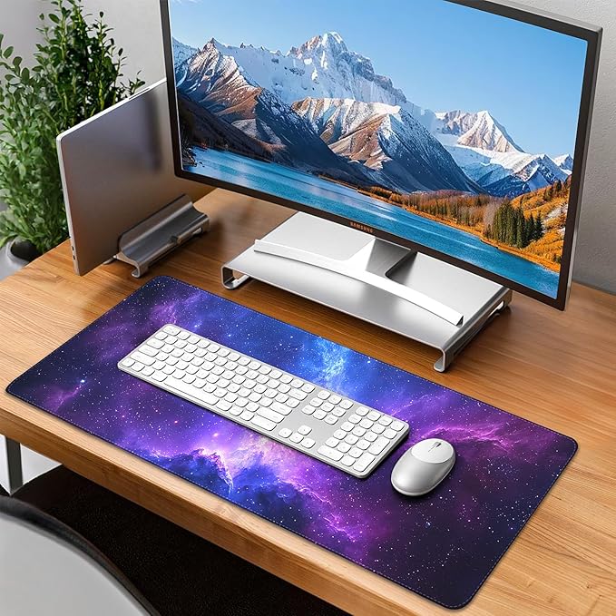 Mouse Pad Gaming - Desk Mat for Keyboard and Mouse - Large Mouse Pads for Desk, Galaxy Space Gaming Mousepad with Non-Slip Base, Desks Pad (31.5" X 11.8") for Game, Office and Home