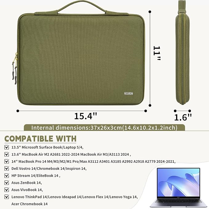 Hard Laptop Sleeve Case for 13.6 Inch MacBook Air M2 A2681 2022-2024 M3/A3113 2024,14inch MacBook Pro 14 M4/M3/M2/M1 Pro/Max A3112 A3401 A3185 A2992 A2918 A2779 2024-2021, Water-Resistant