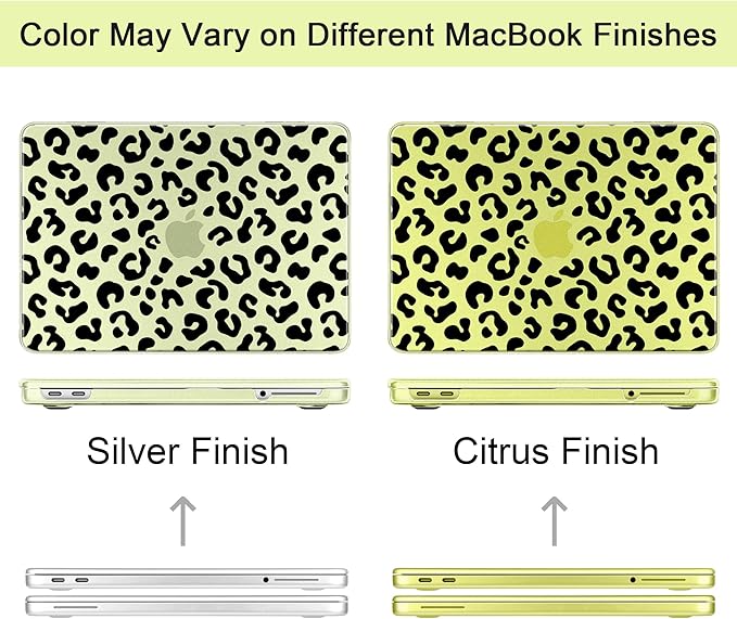 DONGKE for MacBook Neo 13 inch Case 2026 (Model A3404), Artistic Leopard Pattern Ultra Slim Frosted Matte Hard Shell, Anti-Scratch & Fingerprint Resistant Cover, Leopard Citrus