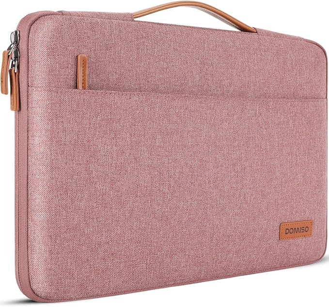 DOMISO 14 inch Laptop Case Sleeve Protective Cover Compatible with 15 inch MacBook Air M4 M3 M2,MacBook Pro,14-15 inch HP Dell ASUS Lenovo Chromebook,Waterproof Computer Cases Bag with Handle,Pink