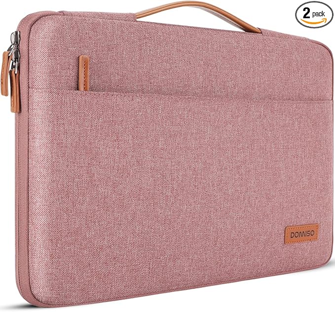 DOMISO 15.6 inch Laptop Case Sleeve Protective Cover Compatible with 16 inch MacBook Pro M4 M3 M2/Pro Max,15.6-16 inch HP Dell ASUS Lenovo Chromebook,Waterproof Computer Cases Bag with Handle,Pink