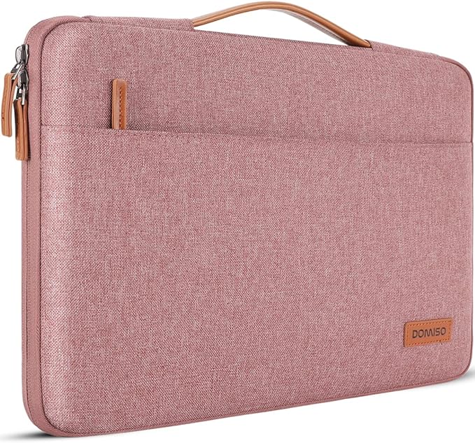 DOMISO 13.3 inch Laptop Case Sleeve Protective Cover Compatible with 14 inch MacBook Pro M4 M3 M2/MacBook Pro Max,13-13.3 inch Dell,Lenovo, HP,Waterproof Computer Cases Bag with Handle,Pink