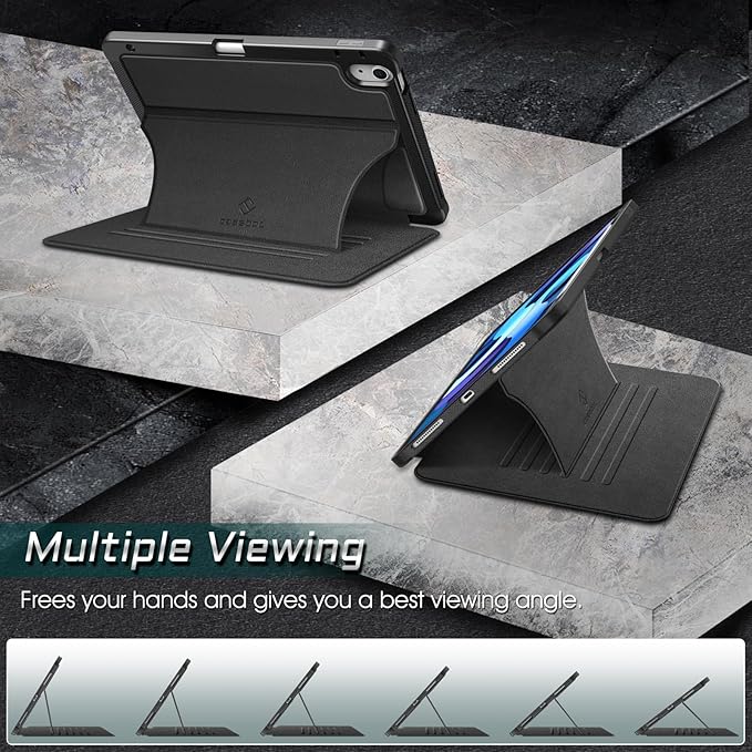 Fintie Magnetic Stand Case for iPad Air 11-inch M4/M3/M2 (2026/2025/2024), iPad Air 5th/4th Generation (2022/2020) 10.9 Inch - Multiple Angles Shockproof TPU Cover with Pencil Holder, Black