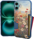 Smartish® iPhone 16 Plus Wallet Case - Wallet Slayer Vol. 1 [Slim + Protective] Credit Card Holder - Drop Tested Hidden Credit Card Slot Cover for Apple iPhone 16 Plus - Wildflower Fields