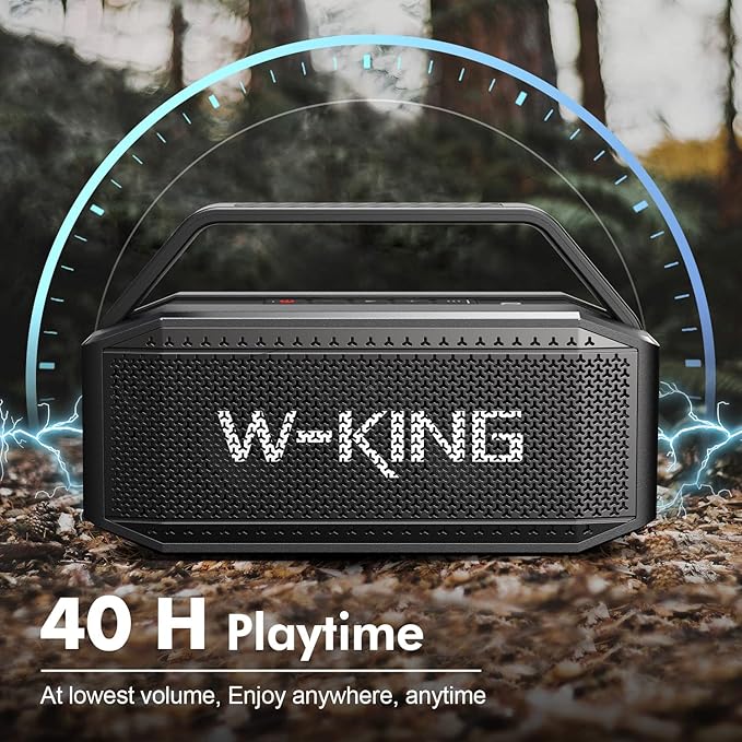 W-KING Loud Bluetooth Speaker, 100W Max IPX6 Portable Outdoor Speakers Bluetooth Wireless/60W Deep Bass Radiator/2 Subwoofer/2 Pairing/40H/TF/AUX/EQ, IPX6 Party Big Large Waterproof Speaker Boombox