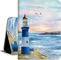 for iPad (A16) 11th/10th Generation Case 2025/2022, for iPad Case 11th/10Th Generation, for 10Th/11th Gen iPadCase Cover Auto Wake/Sleep Multi-Angle Viewing Adjustable Stand, Blue Lighthouse Seagull