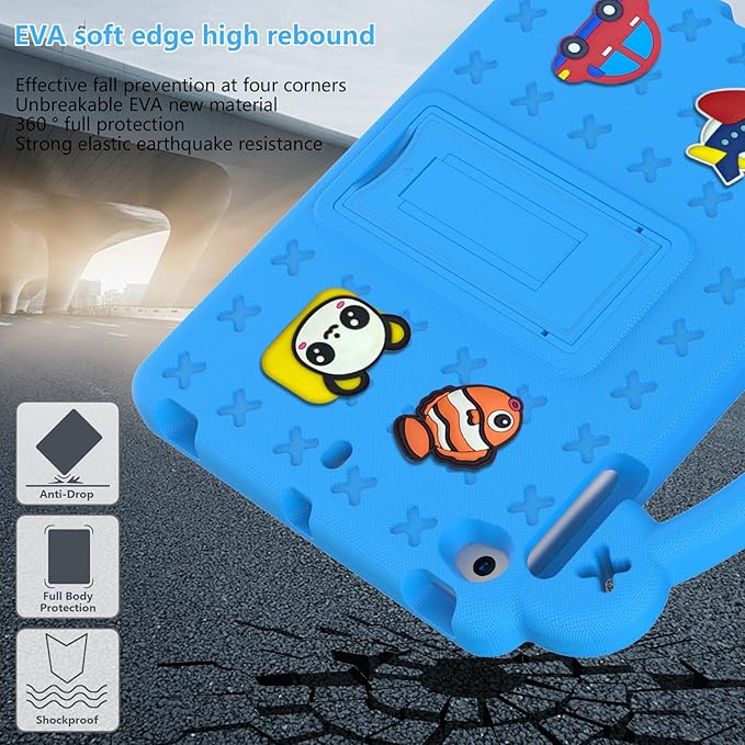 AKABEILA Compatible with Apple iPad mini 1/2/3/4/5 Tablet Case, Lightweight Shockproof Protective Case with Stand Handle for Girl Kid Gift Sky Blue