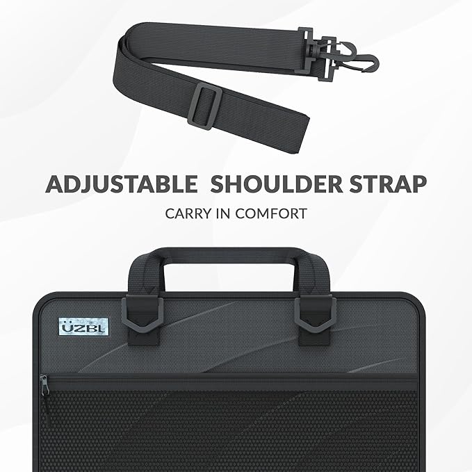 UZBL 13-14 Inch Zip Lite Always-on Chromebook Protective Hard Case with Accessory Pouch & Shoulder Strap