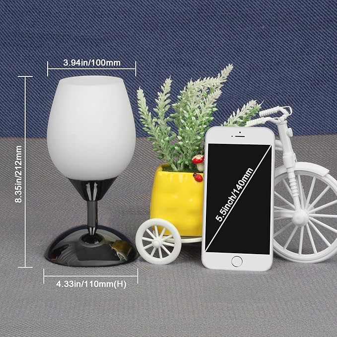 Touch Control Table Lamp Dimmable Small Lamp, Ambient Light with Opal Glass Shade Simple Night Light, Modern Accent Lamp Bedside Nightstand Lamp for Bedroom Living Room, E12 Bulb Included