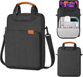MoKo 9-11 Tablet Shoulder Sleeve Bag, Fits 11inch iPad Air M4 2026/Pro M5, iPad A16, i-Pad 10/9/8th 10.9/10.2, Surface Go 3/2 10.5, Tab S8/S9 11, Polyester Bag with Concealed Hand Strap, Black & Gray
