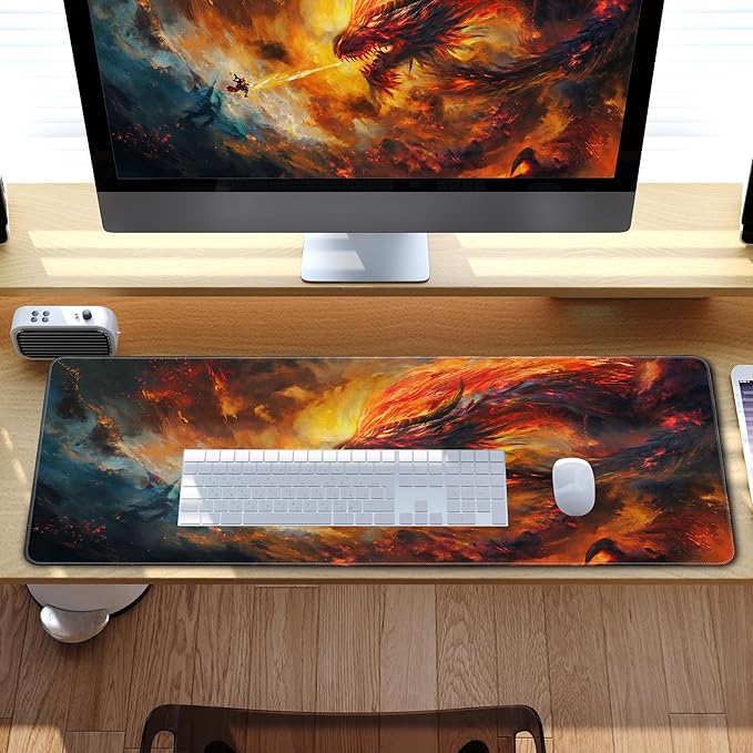 Desk Mat Decor Night Forest Large Gaming Mouse Pad Starry Sky with Moon Mousepad for Computer Office Keyboard Mat Laptop Big Mouse Pad Cute Desk Decor 31.5x11.8 in
