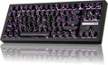ZORNHER ZH870 Wireless Gaming Mechanical Keyboard,80% Black Custom Creamy Sound Keyboard with Shine Though Lightning IMD Keycaps,Creamy Sounding Linear Switches,Hot-Swappable,RGB Backlit