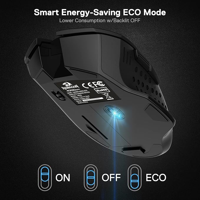 Redragon M656 Gainer Wireless Gaming Mouse, 4000 DPI 2.4Ghz Wireless Mouse w/ 5 DPI Levels, 7 Macro Buttons, Red LED Backlit & Pro Software/Drive Supported, for PC/Mac/Laptop
