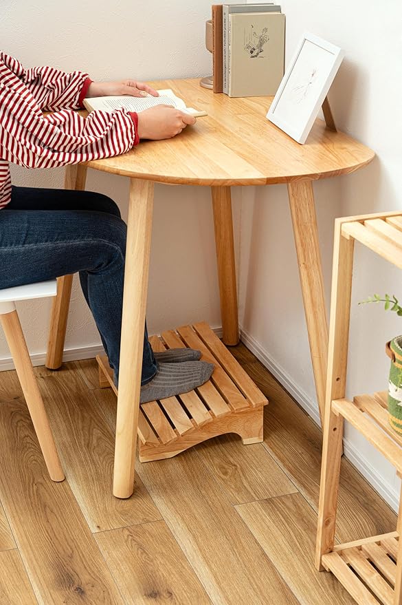 PaletteLife Wooden Footrest, D11.42 xW17.72 xH4.93 (29x45x12.5cm), 1x1.5 ft, Medium, Natural Ashwood, Ergonomic Design