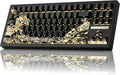 ZORNHER ZH870 Wireless Gaming Mechanical Keyboard,80% Black Custom Creamy Sound Keyboard with Shine Though Wave of Kanagawa Kanagawa Keycaps,Creamy Sounding Linear Switches,Hot-Swappable,RGB Backlit