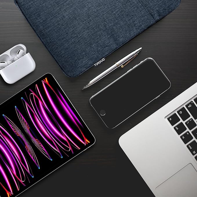 TiMOVO 13 Inch Tablet Sleeve for Pad Air 13" M3 2025, iPad Pro 13"/12.9", Galaxy Tab S9 Plus/S10+/S9 FE+, Remarkable Paper Pro 11.8", Protective Pocket Bag, Midnight Blue