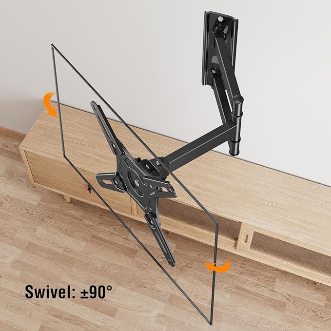 ELIVED Full Motion TV Monitor Wall Mount for Most 14-42 Inch LED LCD Flat Screen TVs & Monitors, Swivel Tilt Extension Rotation tv Mount Bracket Max VESA 200x200mm, up to 44 lbs.