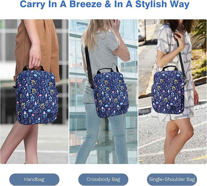 Dadanism 13 Inch Tablet Sleeve Shoulder Bag with Handle for iPad Pro 13" M4 2024, iPad Air 13", iPad Pro 12.9", Galaxy Tab S10+ Plus/S9 FE+/S9+ Plus 12.4", Remarkable Paper Pro 11.8", Night Blue