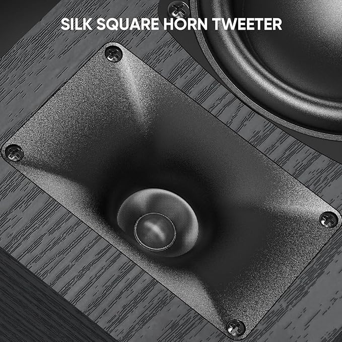 Saiyin Passive Bookshelf Speakers,4Ω, Needs Amplifier to Operate for Desktop Stereo or Home Theater Surround Sound,Wall Mountable,Include 20 Gauge Speaker Wire Cable(OFC)