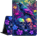 for Amazon Kindle Fire HD 8 & HD 8 Plus(12th/10th Generation, 2024/2022/2020 Release) 8" Tablet Case, Slim Kickstand Stand Leather Smart Cover with Auto Wake/Sleep, Skull Purple Eagle