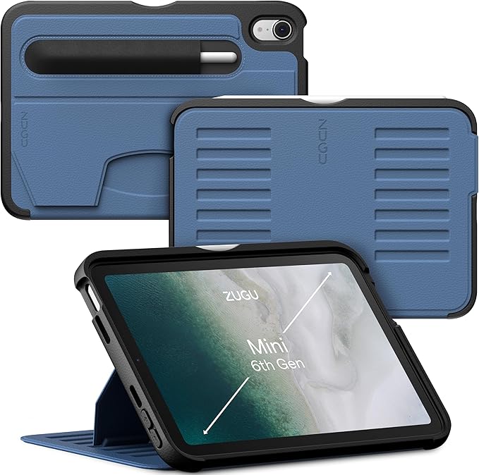 ZUGU Case for 2024 iPad mini 7 & 2021 iPad mini 6, Slim Protective Cover, Apple Pencil Pocket, 5 ft. Drop Protection, Secure 7 Angle Magnetic Stand, Sleep/Wake Cover (A17 Pro, A2567, A2568, A2569)
